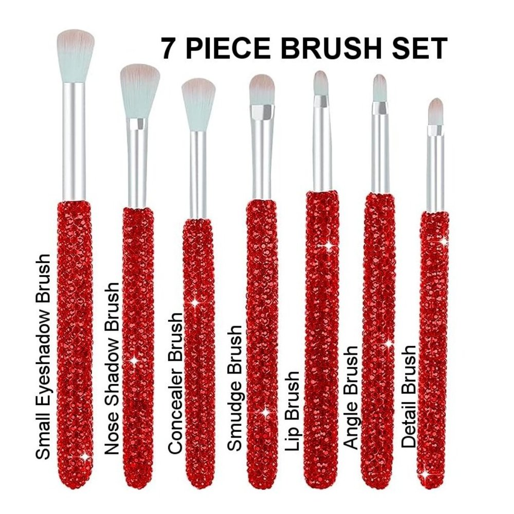 NEW Sparkling Crystal Rhinestone Bling Red Stocking Stuffers Makeup Brus… - Picture 2 of 9